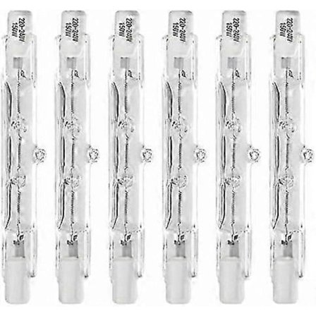 150W Halogenlampor, 78mm R7S J-typ Dubbeländad Strålkastare, 6-pack, 220-240V Säkerhetsbelysningslösning [DB]