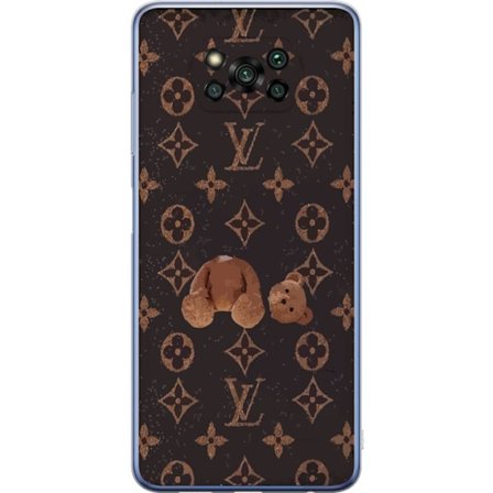 Kompatibel Mobilcover til Xiaomi Xiaomi Poco X3 Pro Luksuriøst monogrammønster med knust bamse i mørk modeæstetik