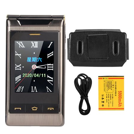 3.0in Klaptelefon til Seniorer Store Knapper Stor Skrift Dual Skærm Dual SIM Højttaler 5900mAh Batteri