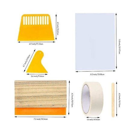 Silketrykssæt 22 dele, Træ Silketryk Ramme Med Mesh Silketryk Squeegees