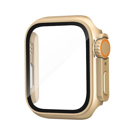 Glas+Fodral för Apple Watch Ändra Till Ultra iWatch Serie 4 5 6 7 8 9 45mm 41mm 44mm 40mm Skärmskydd Uppgradera till Ultra