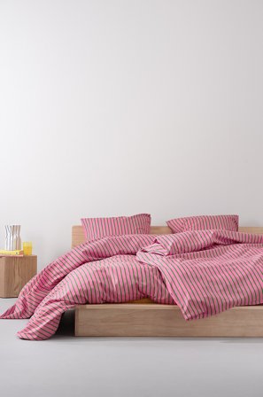 Jotex - Sengesett Økologisk Rosa/grønn - SIMA - Kjøp Enkeltseng hos Jotex