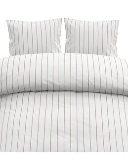 King size sengetøysett Saga stripet 3-deler Rust