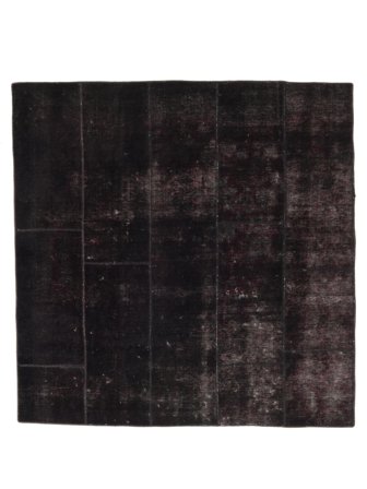 Hand Knotted Persian Patchwork Rug 230X230 Black