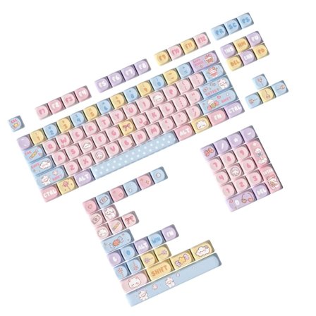 PBT Keycaps Set 131 Tangenter MOA Höjd Värmesublimerad Färgglad Godisbjörn Tema