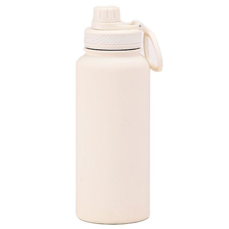 1l sportsdrikkeflaske i rustfrit stål, termoflaske med stor kapacitet, bærbar udendørs vandkop med håndtag