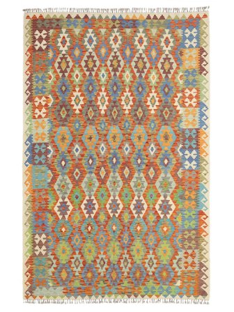 209X306 Dywan Orientalny Kilim Afgan Old Style Brunatny/Ciemny Żółty (Wełna, Afganistan)