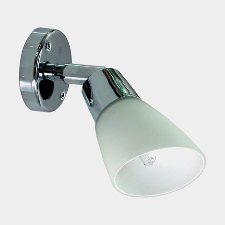 Leeslamp, verchroomd messing, opaal kap, LED, 12 V, 3 W