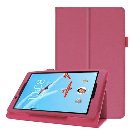 Lenovo Tab E8 litchi läderfodral - Rosenröd