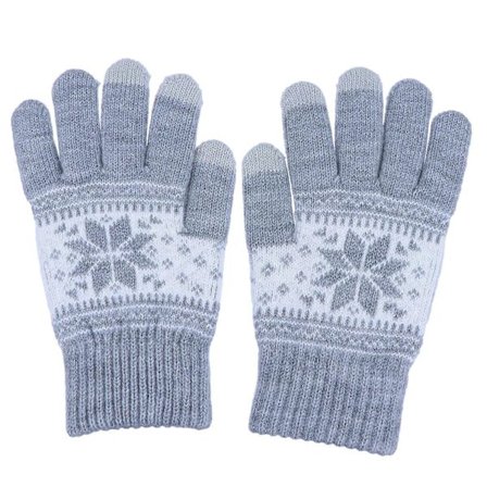 Touchscreen Handsker Varme Strikkede Handsker til Håndopvarmning Brug 1 Par Grå Akryl