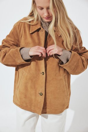 Premium Selection Wildlederjacke - Echtes Leder - Braun - EU 36