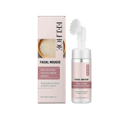 Rengöringsmousse med risvatten - Mild exfolierande skumrengöring för fräsch, felfri hud