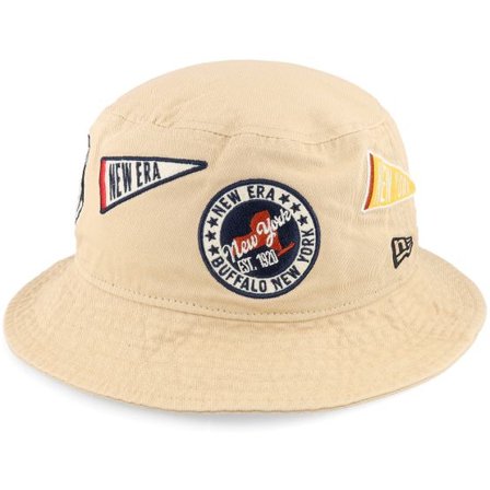 New Era - Beige bucket Hatt - All Over Patch Oml Beige Bucket @ Hatstore