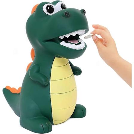 Dinosaur Piggy Bank til drenge, ubrydelig plastik dinosaur møntbank sød pengekrukke til jule-/fødselsdagsgave