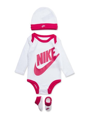 C1-Bodysuit+Hat+Bootie Pink Nike