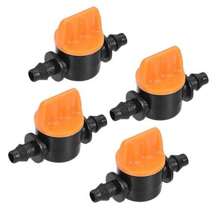 Micro Kulventil 1/4" Taggkoppling Plast Avstängningsventil För Bevattning Droppslang 4-pack