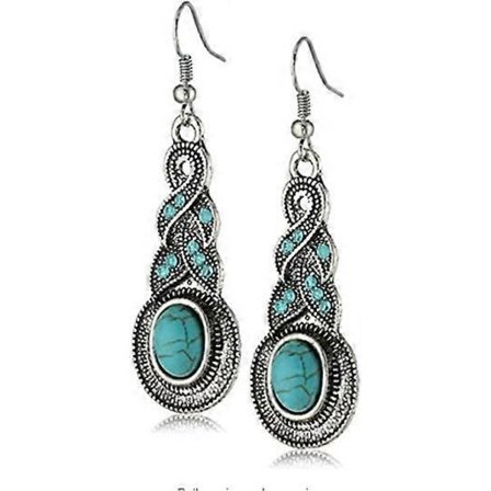 Etniska Tibetanska Legering Oval Harts Örhängen Dam