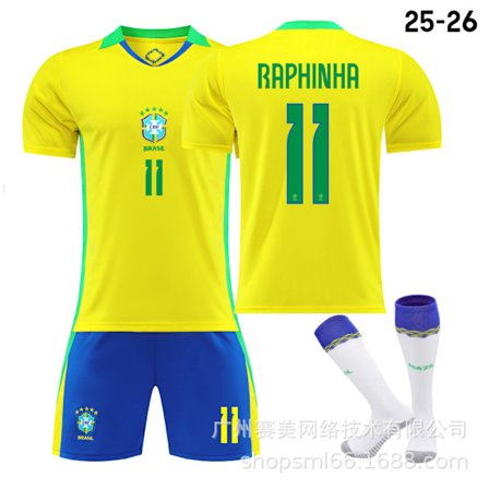 Brasilien Hemma Matchställ 25-26 (med strumpor)