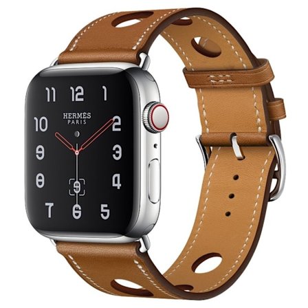Apple Watch Series 4 44mm Tre Huller ægte læder Urrem - Brun