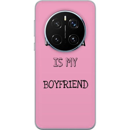 Kompatibelt Mobilskal till Honor Honor Magic7 Pro Minimalistiskt typografiskt motiv med texten Netflix Is My Boyfriend på rosa bakgrund, lekfull humo