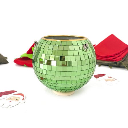 Speglad boll hängande blomkruka Korg