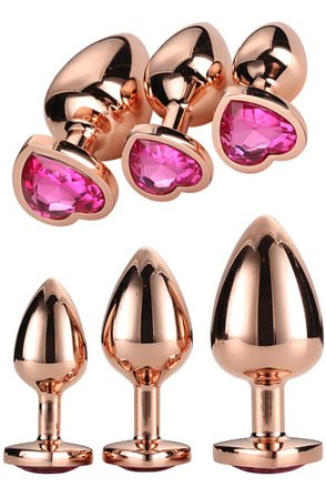 Gleaming Love Rose Gold Plug Set - Woome.pl