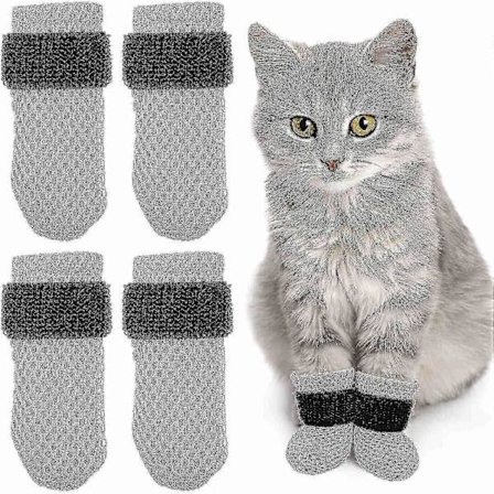 4 st Katttasskydd Anti-repor Katttasskydd Kattunge Tass Ärmar Kattstövlar Skor Strumpor Klokapsel