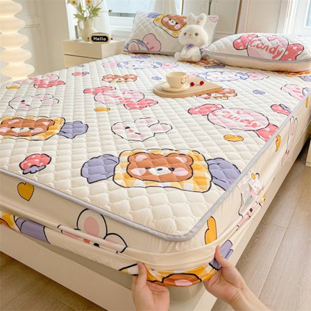 Formsydd laken i bomull med madrassbeskytter, 1,5 m seng, støvtett og vattert, nordiske blomstermønstre