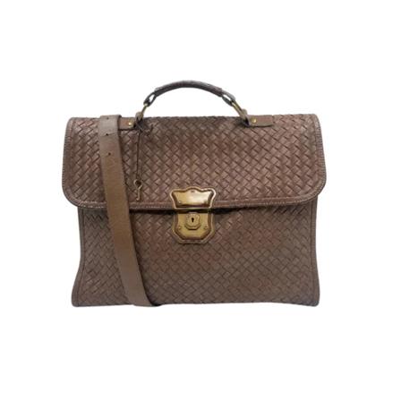 Bottega Veneta Vintage Pre-owned Läder axelremsvskor brun, Dam Vintage Väskor, Dam, Storlek: ONE SIZE