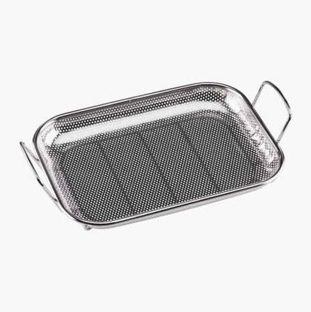 Grillbricka rostfri 38 x 28 cm - Biltema