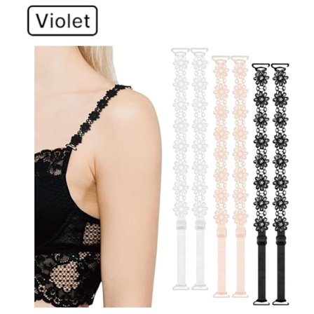 ING 3 par, Ersättnings-bh-band för kvinnor, Elastiska bh-band, Halkfria underklädesband, Bh-band med halkfritt spänne