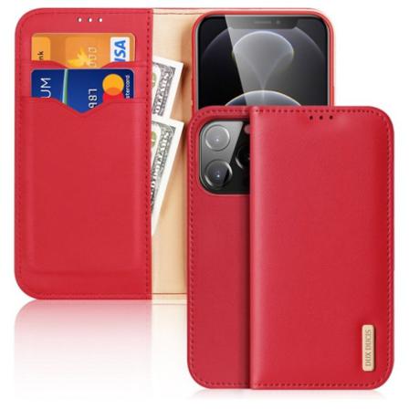 Iphone 13 Pro Plånboksfodral - Dux Ducis Äkta Läder Röd (rfid Sk