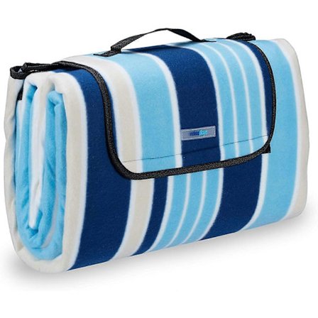 Picnic Tæppe Xxl, 200x200 Cm, Fleece Strandtæppe, Termisk Isoleret, Vandtæt, med Håndtag