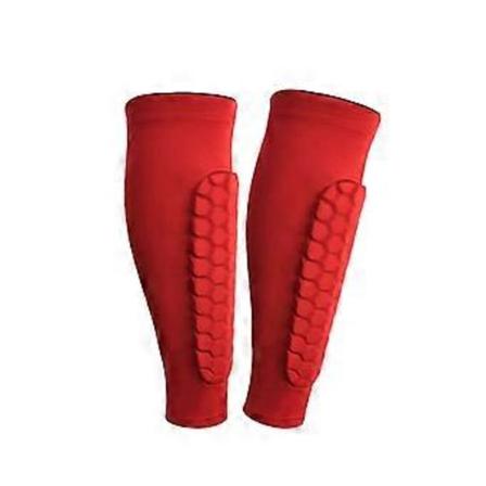2 stk Fotball Skinnbeskyttere for Ungdom, Beskyttende Fotballutstyr Nedre Beinskinnbeskyttere [jkw] (XL Rød)