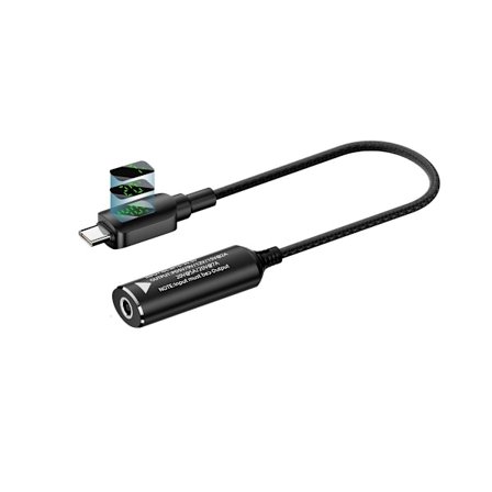 140W DC (5.5x2.5mm) - USB-C -muunninadapteri digitaalisella näytöllä ja lyhyellä kaapelilla