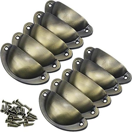 Dörrknoppar Set om 10 Vintage Skåpsknoppar Drag Metall Lådknappar Skal och Skåpsknopp för Skåp Byrålådor Antik Brons