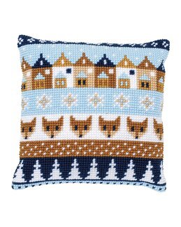 Broderipakke Pute Vintermotiv Gran - Vervaco