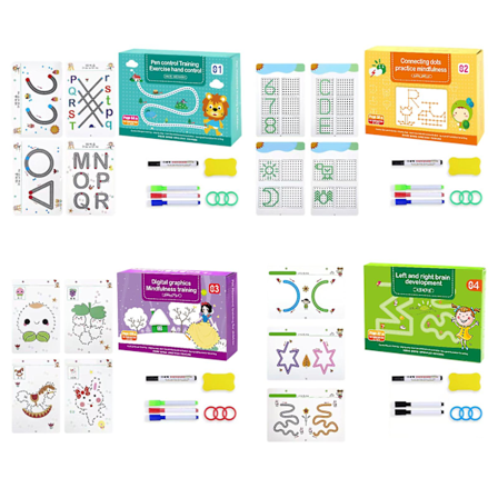 Magisk Sporingsarbeidsboksett Bokstaver Øvelse Tegnebøker for Barn