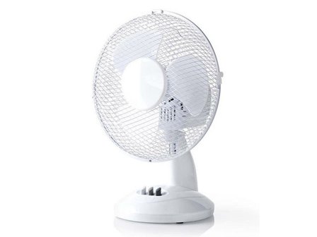 NEDIS Bordsfläkt 23 cm 22 W Plast Vit - Lyreco - Kontorsmöbler och inredning - Klimatprodukter - Kylfläktar