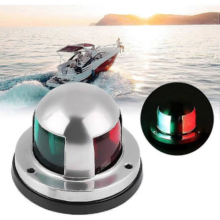 LED navigationslys tofarvet rød og grøn sidelamper rustfrit stål 12V