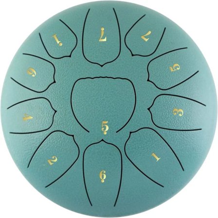 Stål Tongue Drum 15 cm (6 tum) Stål Tongue Drum 11 toner Handtrumma med trumpinnar Finger Picks Slagverksinstrument Meditation Yoga