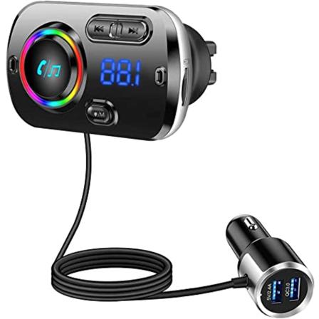 Bluetooth 5.0 Trådlös Biladapter Med Qc3.0 & 5v/2.4a Svart