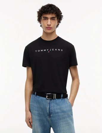 Tommy Jeans Tjm Reg Linear Logo Tee Ext - Black - XL