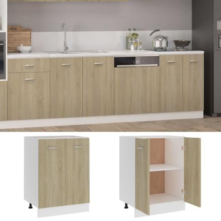 Vidaxl Underskåp Sonoma-ek 60x46x81,5 Cm Konstruerat Trä Brun