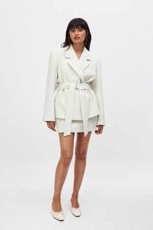 NA-KD Tweed Mini Skirt - Business tøj - Råhvid - EU 38