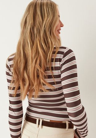 Bubbleroom - Long Sleeve Top - Light pink/Striped - Kläder