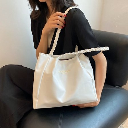 Dam Satchel Handväska Stor Kapacitet Enfärgad Axelväska Tote Väska