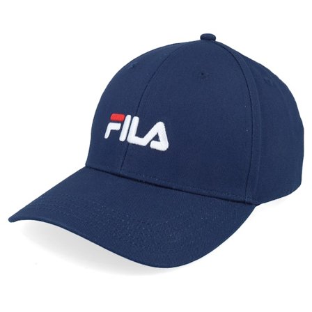 Fila - Blå adjustable Caps - Brasov 6 Panel Cap With Linear Logo Black Iris Adjustable @ Hatstore