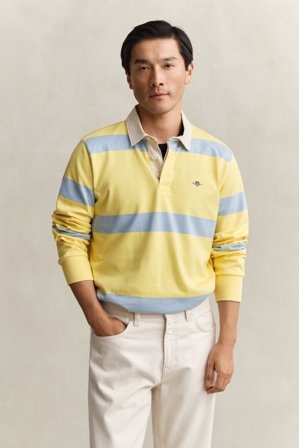 GANT Herren Gestreiftes Rugger (L) Gelb
