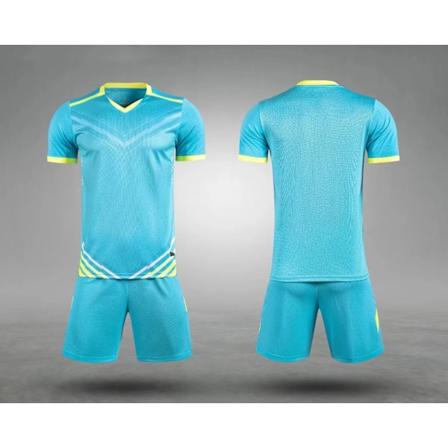 2022 Tomme Fotballdrakter Voksen Barn Fotballdrakt Sett Tilpasning Menn Hurtigtørkende Kortshorts Fotballkampdrakt Dresser Sky blue Adults size-M